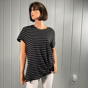 *🎀 Time and Tru Women’s Striped CowlNeck Short Sleeve T-Shirt Sz L